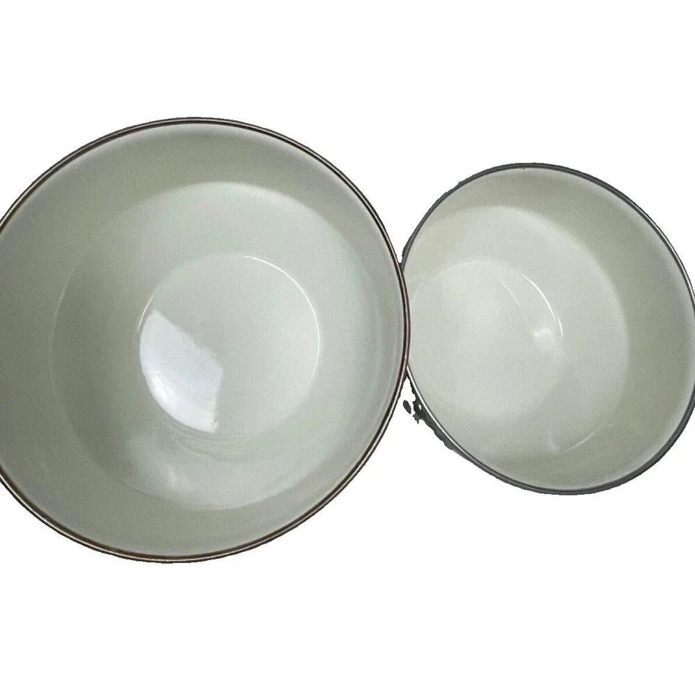 Vintage Vitroceramic Enamel Nesting Serving Stovetop Bowls Tabletops